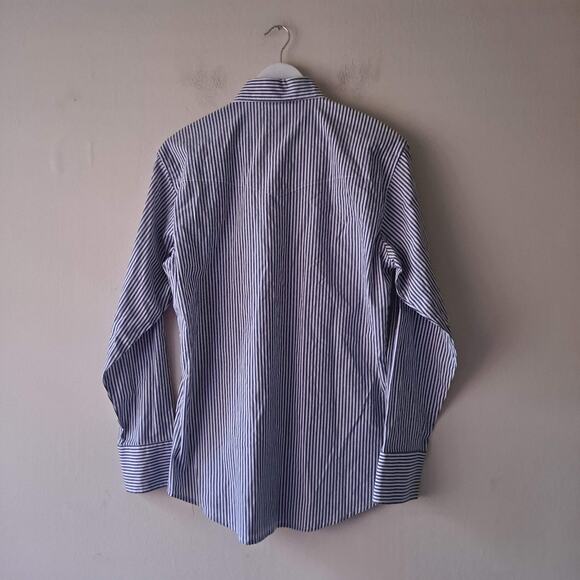 Wrangler Western Shirt Striped Pearl Snap Wrinkle Resistant Gray White Mens M - Picture 6 of 13